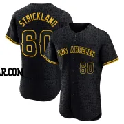 Hunter Strickland Men's Los Angeles Angels Black Authentic Snake Skin City Jersey