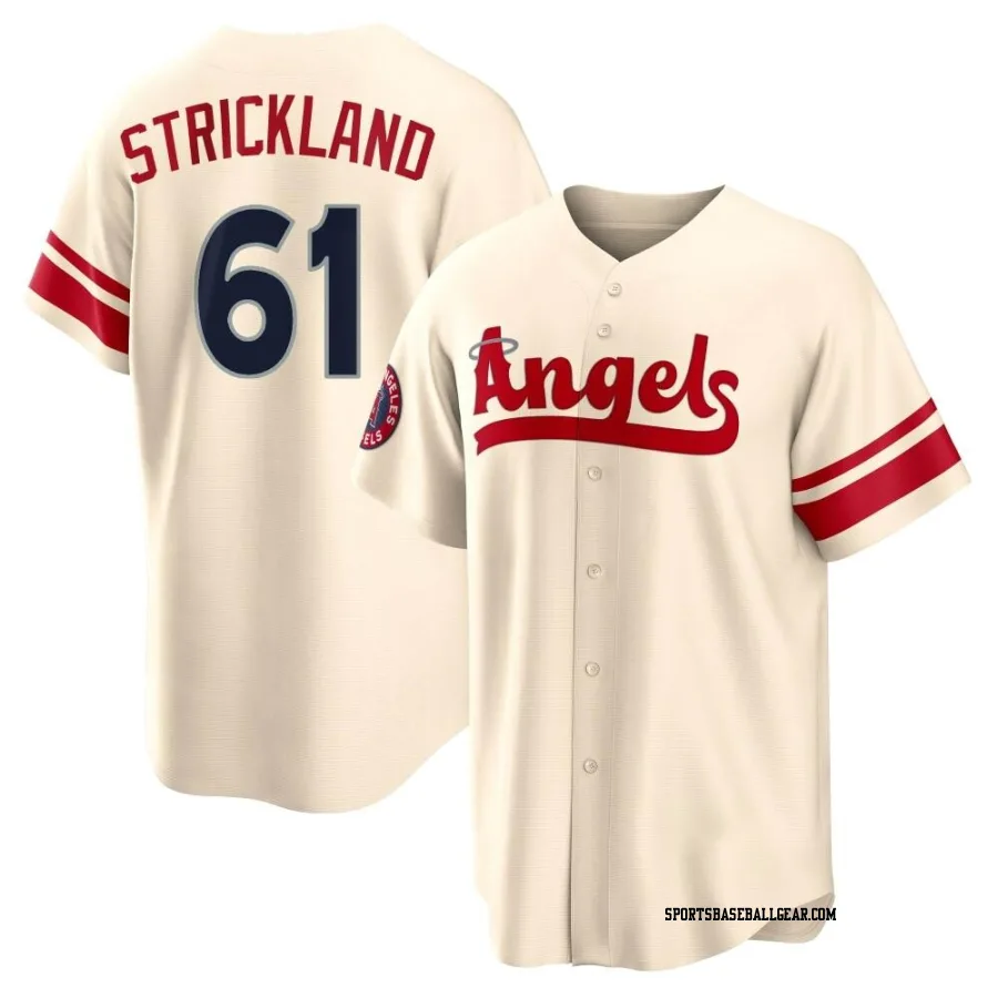 Hunter Strickland Men's Los Angeles Angels Cream Replica 2022 City Connect Jersey