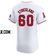 Hunter Strickland Men's Los Angeles Angels White Elite Home Patch Jersey