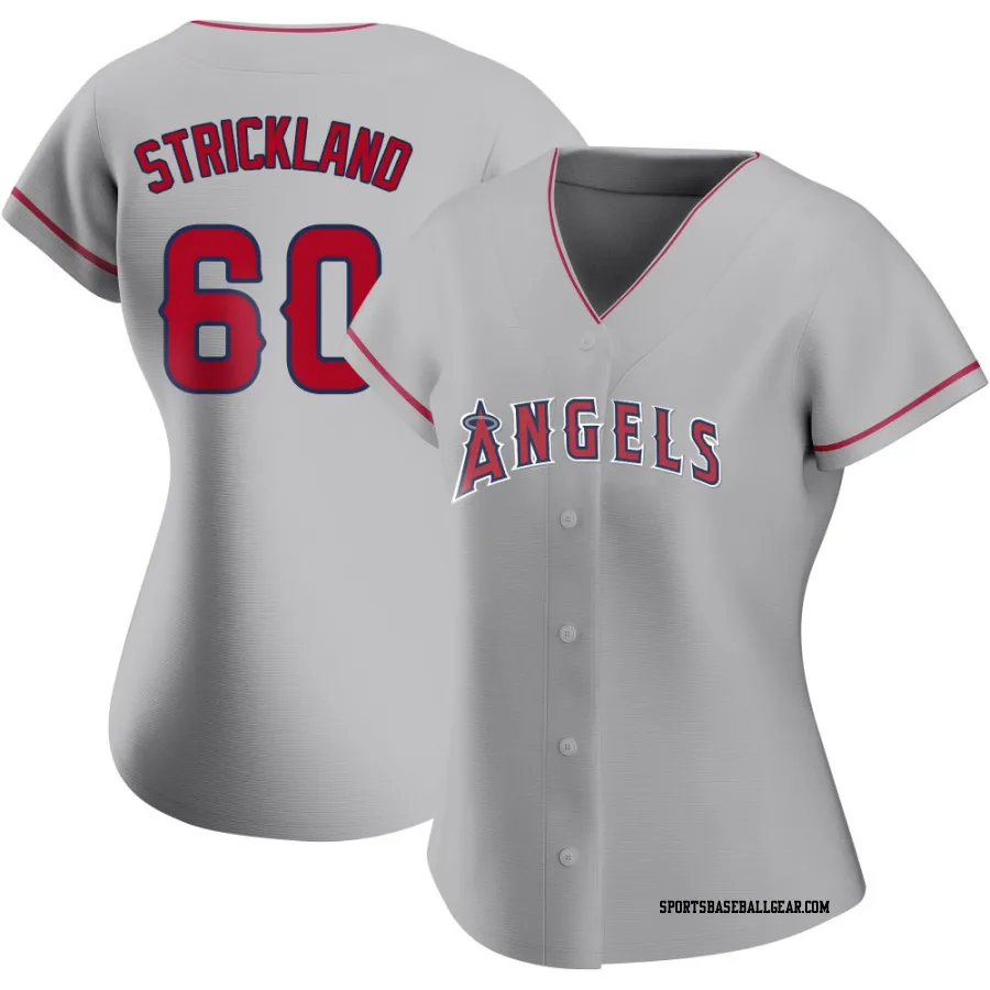 Hunter Strickland Women's Los Angeles Angels Replica Silver Road Jersey
