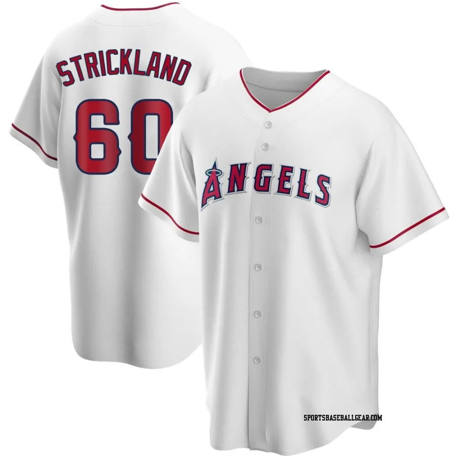 Hunter Strickland Youth Los Angeles Angels White Replica Home Jersey