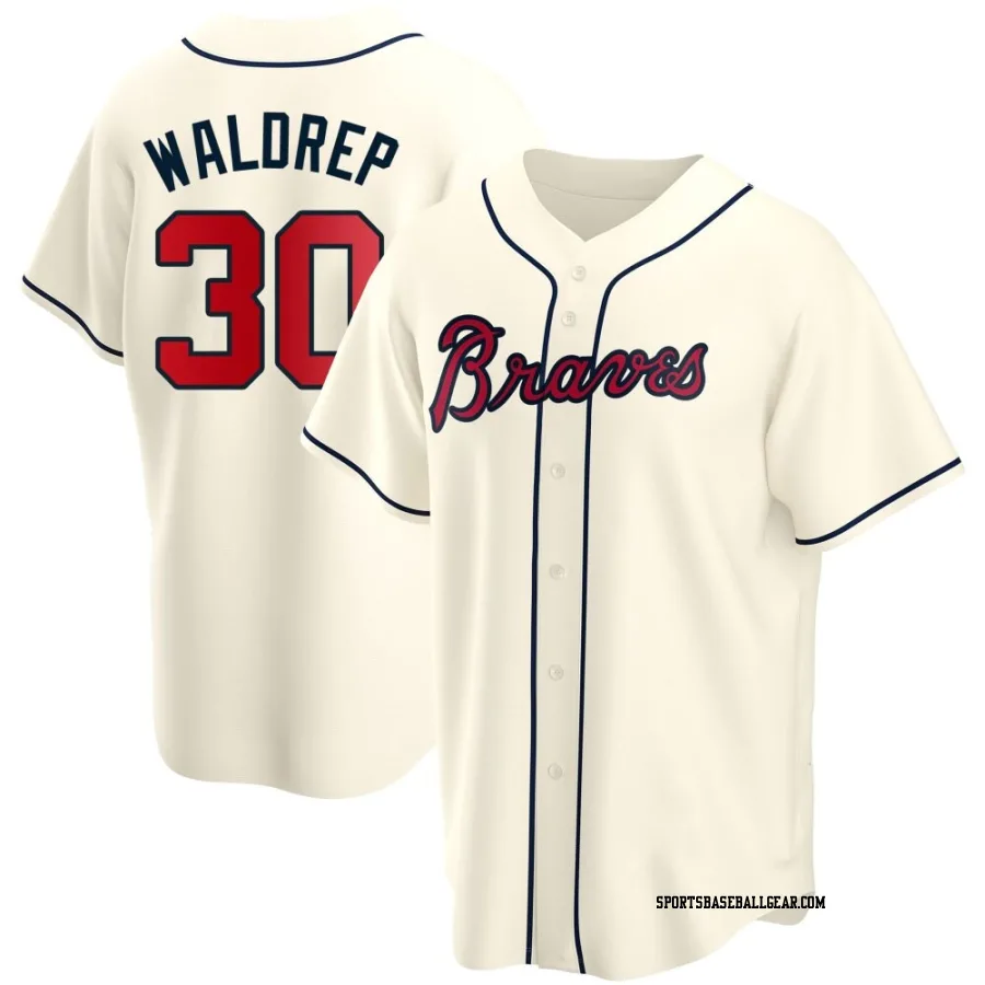 Hurston Waldrep Men's Atlanta Braves Cream Replica Alternate Jersey