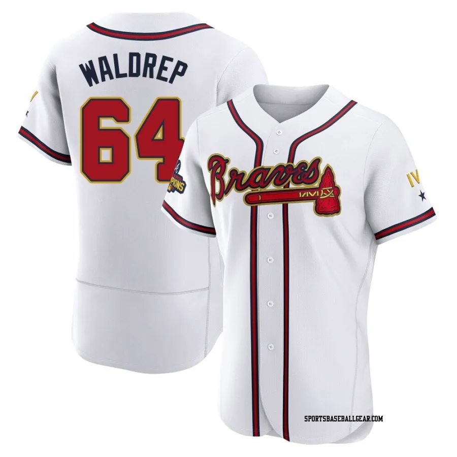 Hurston Waldrep Men's Atlanta Braves Gold Authentic White 2022 Program Jersey