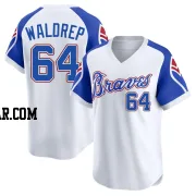 Hurston Waldrep Men's Atlanta Braves White Limited Throwback Cooperstown Collection Jersey