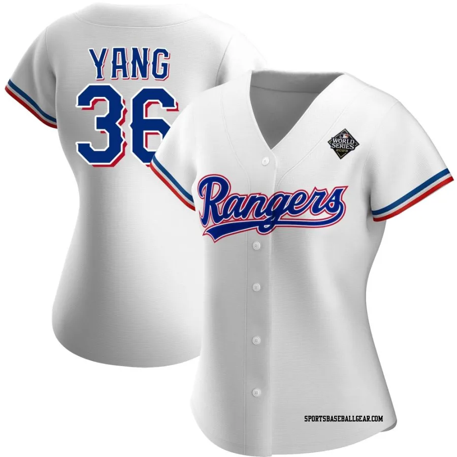 Hyeon-jong Yang Women's Texas Rangers White Replica Hyeon-Jong Yang Home 2023 World Series Jersey