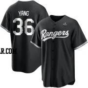 Hyeon-jong Yang Youth Texas Rangers White Replica Hyeon-Jong Yang Black 2023 World Series Jersey