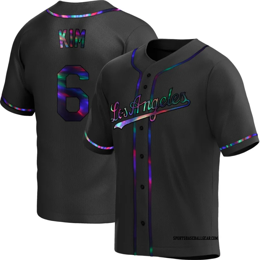 Hyeseong Kim Men's Los Angeles Dodgers Black Holographic Replica Alternate Jersey