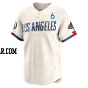 Hyeseong Kim Men's Los Angeles Dodgers Cream Limited 2024 City Connect World Series Champions Jersey