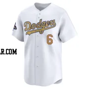 Hyeseong Kim Men's Los Angeles Dodgers Gold Limited White 2025 Collection Jersey