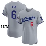 Hyeseong Kim Men's Los Angeles Dodgers Gray Elite Road World Series Champions Jersey