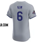 Hyeseong Kim Men's Los Angeles Dodgers Gray Elite Road World Series Champions Jersey
