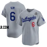 Hyeseong Kim Men's Los Angeles Dodgers Gray Limited Away 2024 World Series Jersey