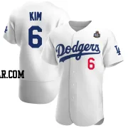Hyeseong Kim Men's Los Angeles Dodgers White Authentic Home Official 2024 World Series Jersey