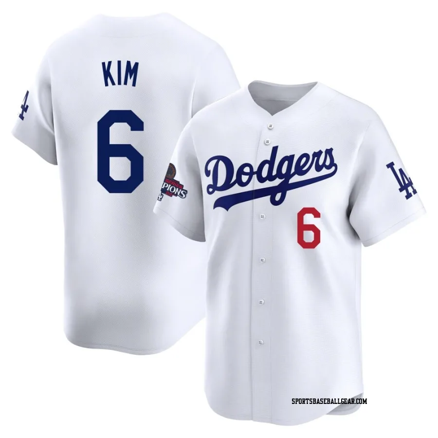 Hyeseong Kim Men's Los Angeles Dodgers White Limited Home 2024 World Series Champions Jersey