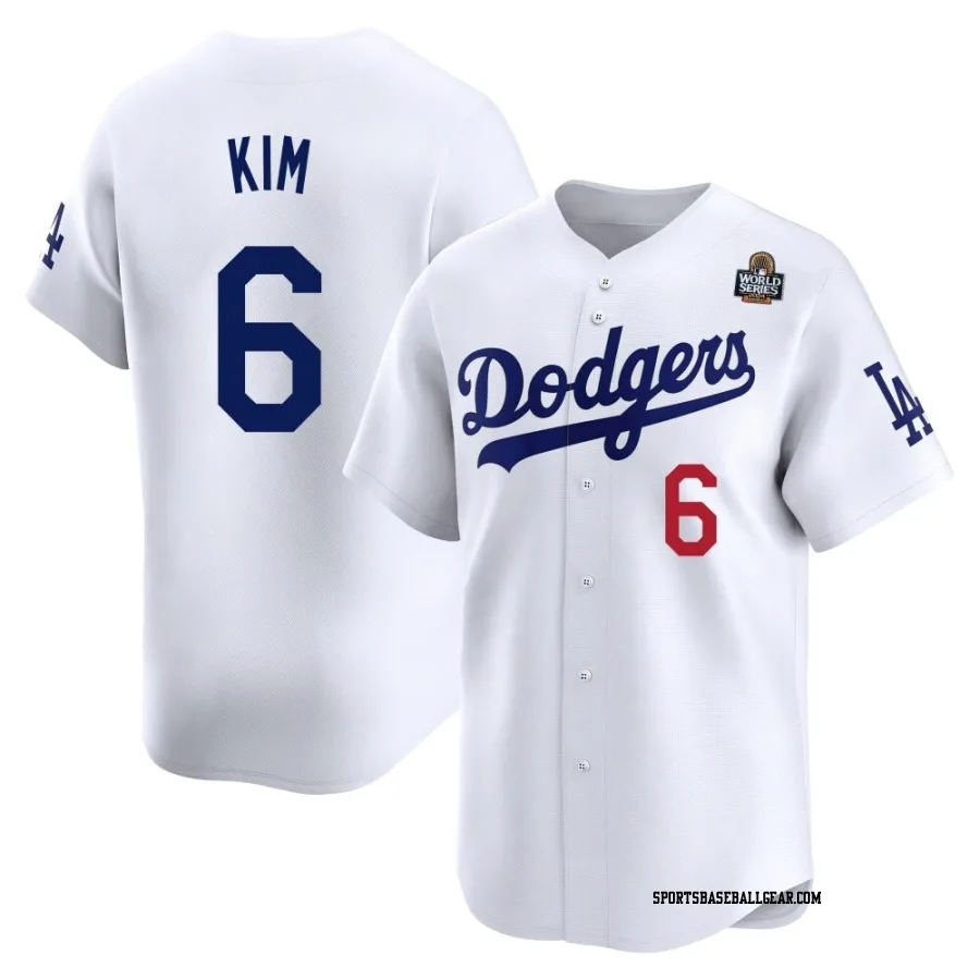 Hyeseong Kim Men's Los Angeles Dodgers White Limited Home 2024 World Series Jersey