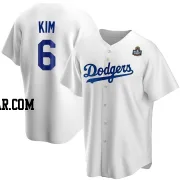 Hyeseong Kim Men's Los Angeles Dodgers White Replica Home 2024 World Series Jersey