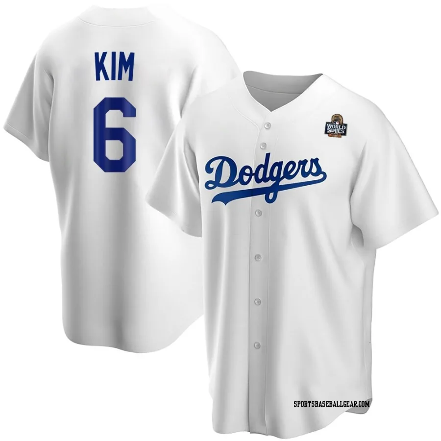 Hyeseong Kim Men's Los Angeles Dodgers White Replica Home 2024 World Series Jersey