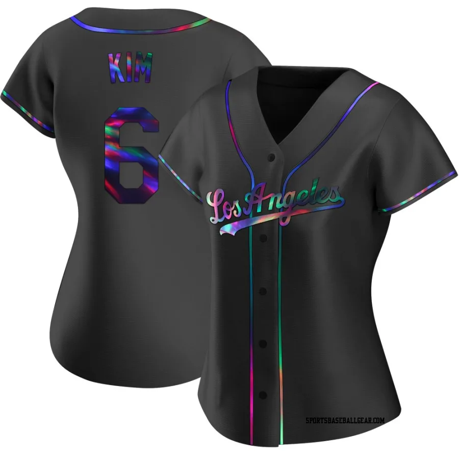 Hyeseong Kim Women's Los Angeles Dodgers Black Holographic Replica Alternate Jersey