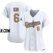 Hyeseong Kim Women's Los Angeles Dodgers Gold Limited White 2025 Collection Jersey