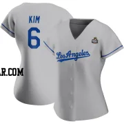 Hyeseong Kim Women's Los Angeles Dodgers Gray Authentic Road 2024 World Series Jersey