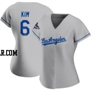 Hyeseong Kim Women's Los Angeles Dodgers Gray Replica Road 2024 World Series Champions Jersey