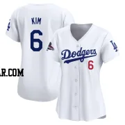 Hyeseong Kim Women's Los Angeles Dodgers White Limited Home 2024 World Series Champions Jersey