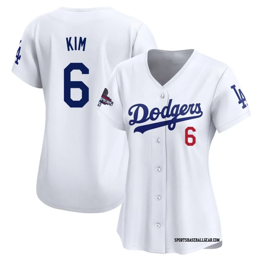 Hyeseong Kim Women's Los Angeles Dodgers White Limited Home 2024 World Series Champions Jersey