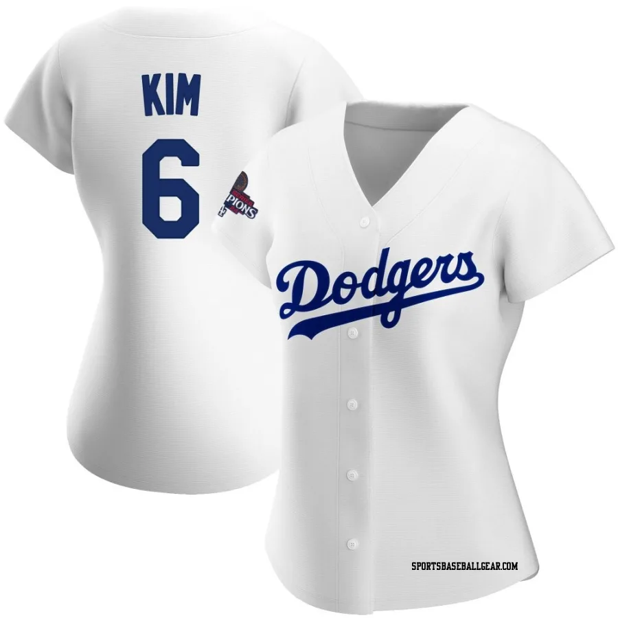 Hyeseong Kim Women's Los Angeles Dodgers White Replica Home 2024 World Series Champions Jersey