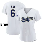 Hyeseong Kim Women's Los Angeles Dodgers White/Gold Authentic 2021 Gold Program Player Jersey
