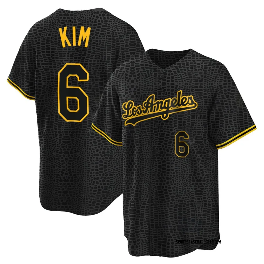 Hyeseong Kim Youth Los Angeles Dodgers Black Replica Snake Skin City Jersey