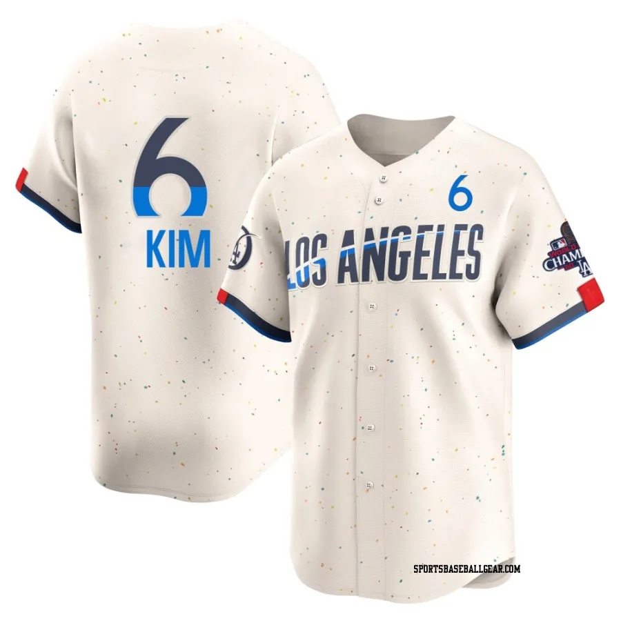 Hyeseong Kim Youth Los Angeles Dodgers Cream Limited 2024 City Connect World Series Champions Jersey
