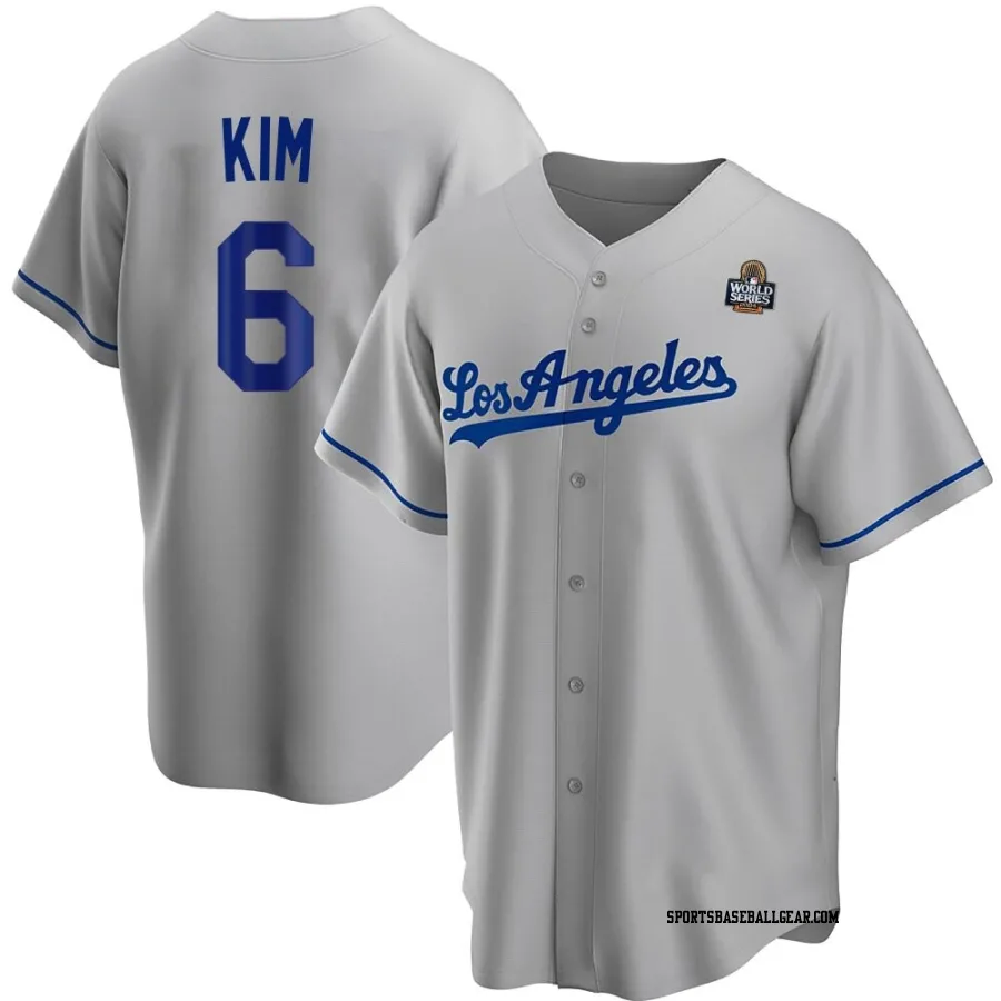 Hyeseong Kim Youth Los Angeles Dodgers Gray Replica Road 2024 World Series Jersey