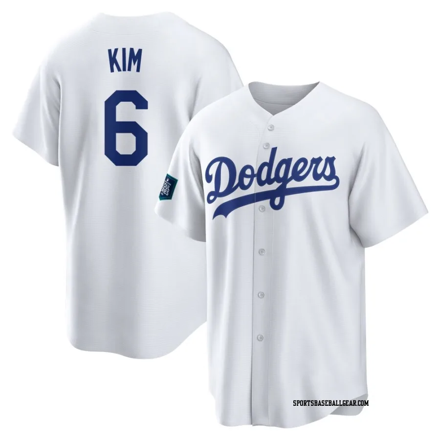 Hyeseong Kim Youth Los Angeles Dodgers White Replica 2024 World Tour Seoul Series Home Jersey