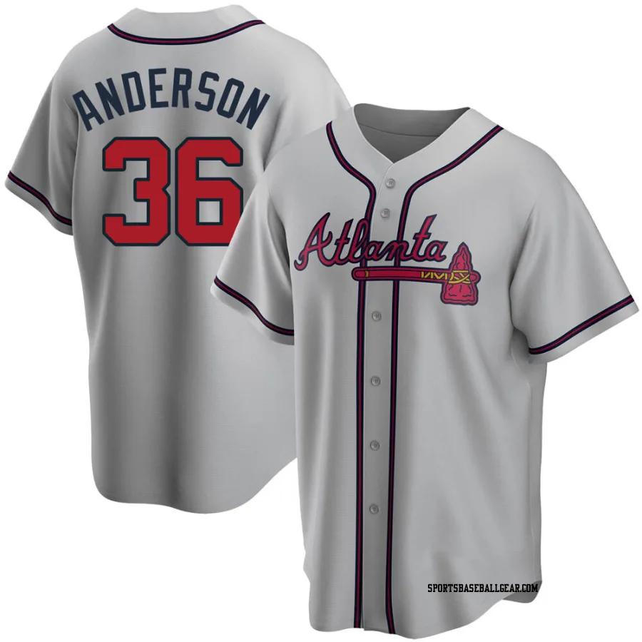 Ian Anderson Men's Atlanta Braves Gray Replica Road Jersey