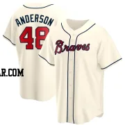 Ian Anderson Youth Atlanta Braves Cream Replica Alternate Jersey