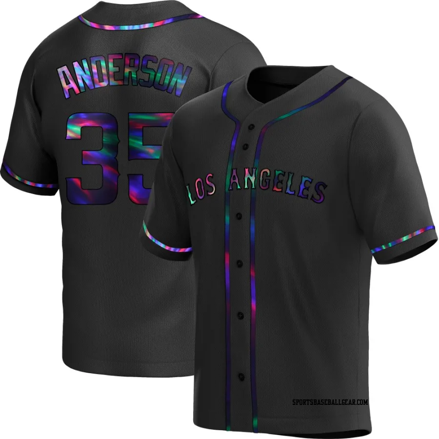 Ian Anderson Youth Los Angeles Angels Black Holographic Replica Alternate Jersey