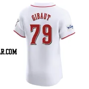 Ian Gibaut Men's Cincinnati Reds White Elite Home Patch Jersey