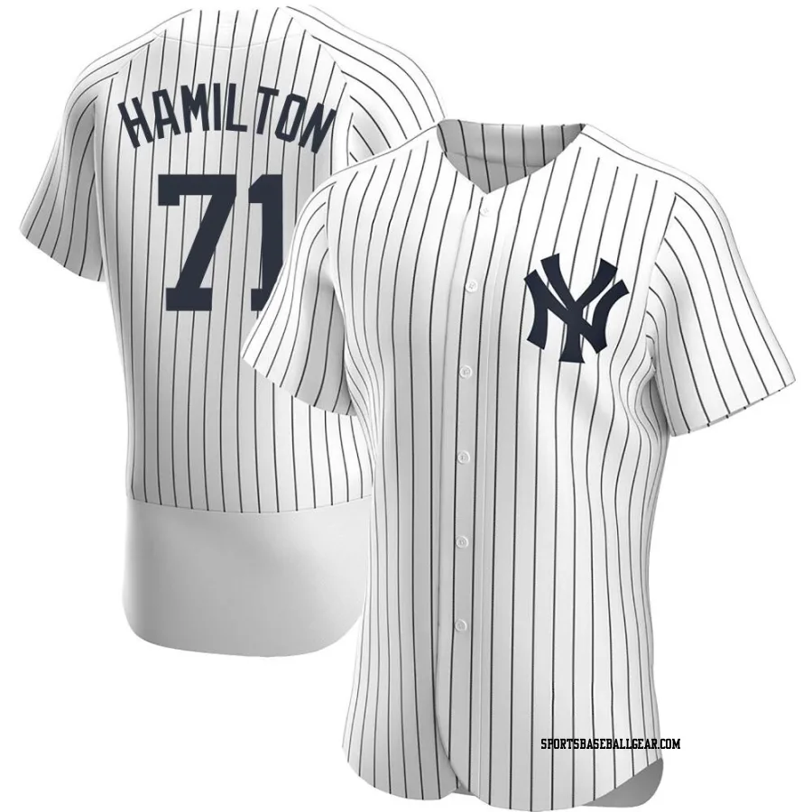 Ian Hamilton Men's New York Yankees White Authentic Home Jersey