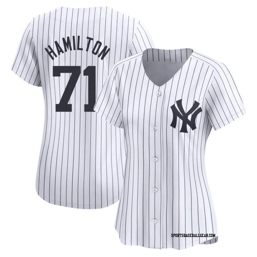 Ian Hamilton Women's New York Yankees White Limited Yankee Home Jersey