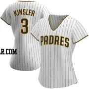 Ian Kinsler Women's San Diego Padres White/Brown Replica Home Jersey