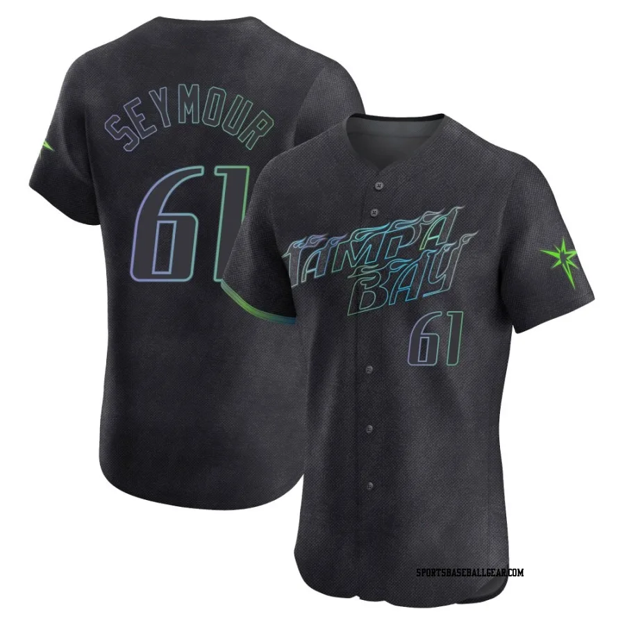 Ian Seymour Men's Tampa Bay Rays Charcoal Elite 2024 City Connect Jersey