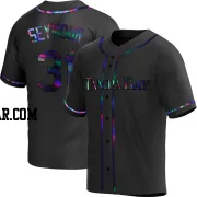 Ian Seymour Youth Tampa Bay Rays Black Holographic Replica Alternate Jersey