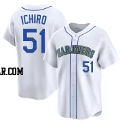 Ichiro Suzuki Men's Seattle Mariners White Limited Throwback Cooperstown Collection Jersey