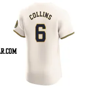 Isaac Collins Men's Milwaukee Brewers Cream Elite Home Jersey