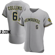 Isaac Collins Men's Milwaukee Brewers Gray Authentic Road Jersey