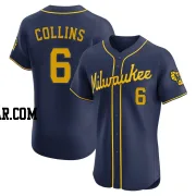 Isaac Collins Men's Milwaukee Brewers Navy Elite Alternate Jersey
