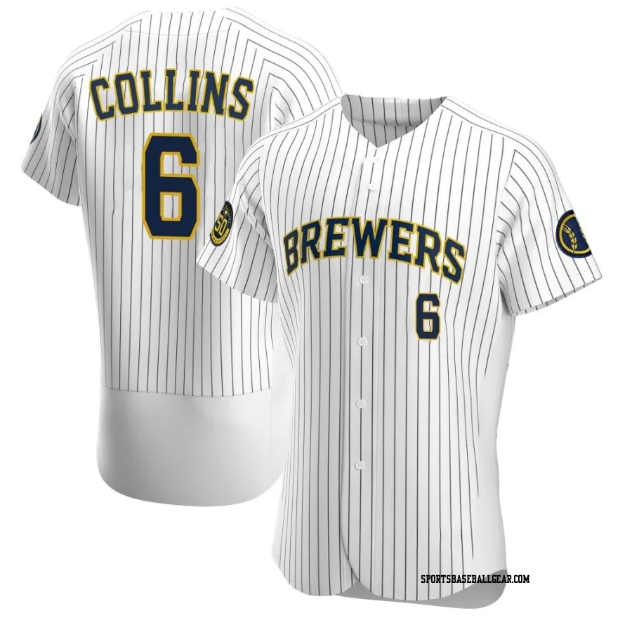 Isaac Collins Men's Milwaukee Brewers White Authentic Alternate Jersey