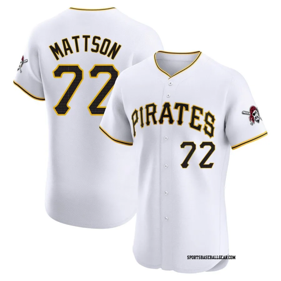 Isaac Mattson Men's Pittsburgh Pirates White Elite Home Jersey