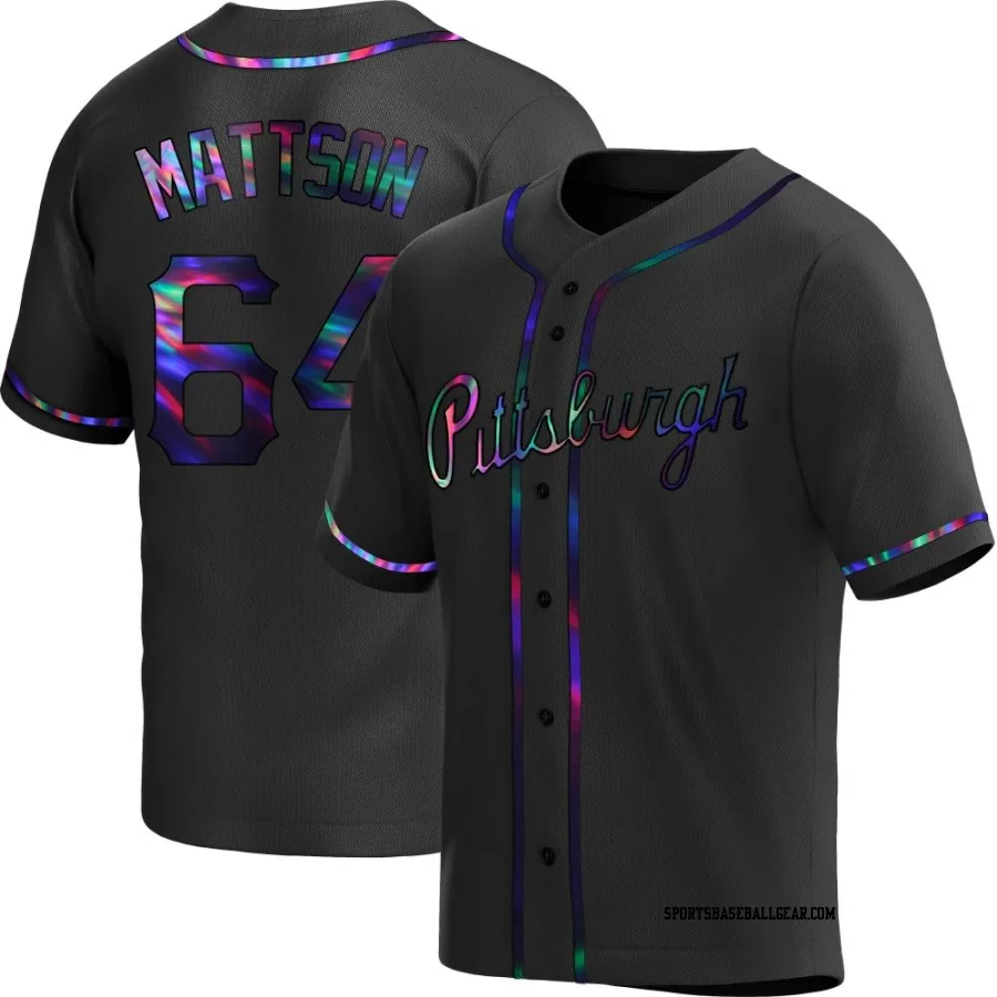 Isaac Mattson Youth Pittsburgh Pirates Black Holographic Replica Alternate Jersey