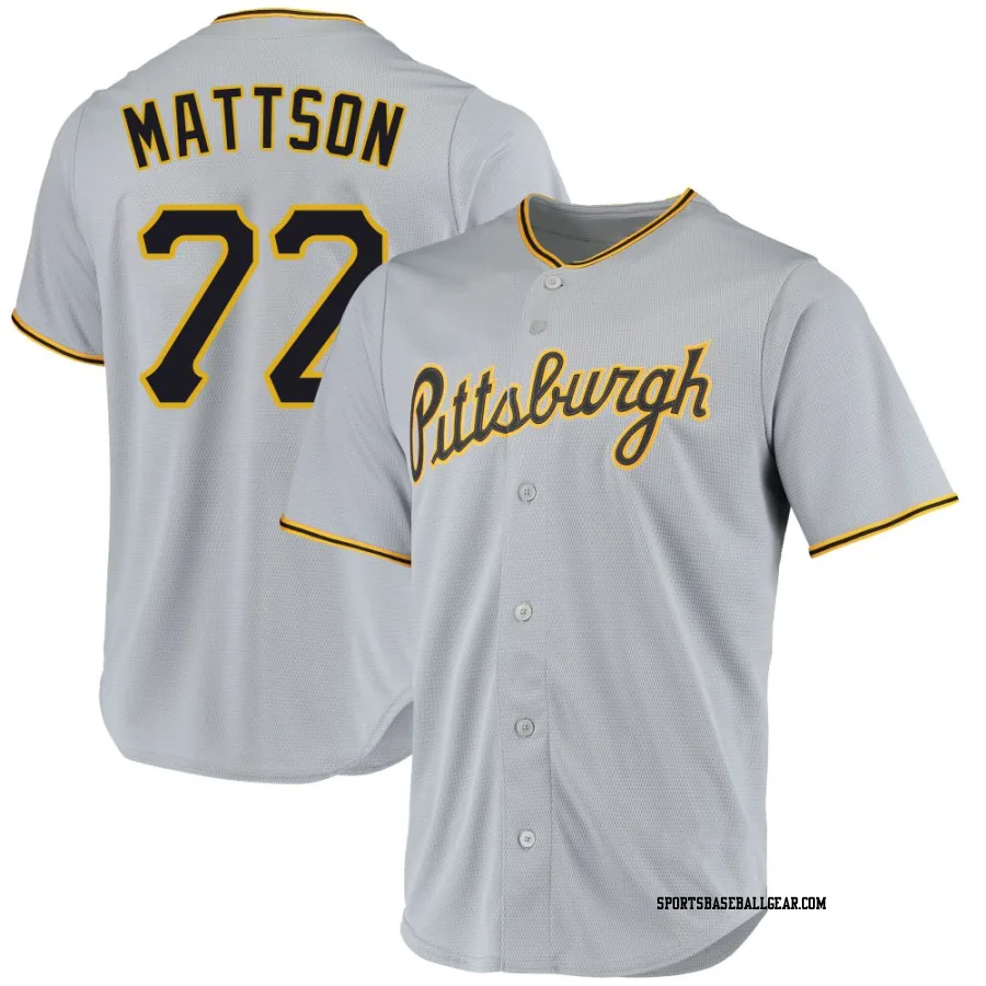 Isaac Mattson Youth Pittsburgh Pirates Gray Replica Road Jersey